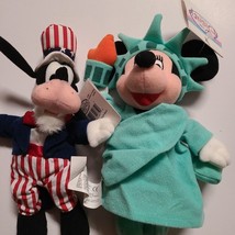 Disney Store Liberty Minnie / Uncle Sam Goofy Mouse Beanie Plush NWT NOS - £7.83 GBP