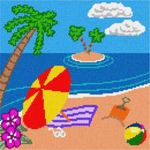 Pepita Needlepoint Canvas: Beach 2, 10&quot; x 10&quot; - £61.35 GBP+