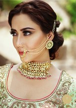 VeroniQ Trends-Anushka Style Bridal Handmade Kundan Necklace Set With Pink Beads - £275.32 GBP