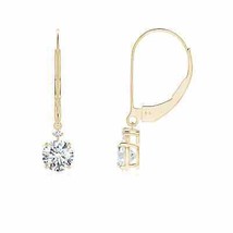 ANGARA Lab-Grown Diamond Solitaire Dangle Earrings in 14K Gold (4.6mm, 0.75 Ct) - £1,015.38 GBP