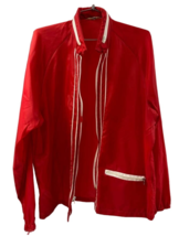 VTG 60s Red Nylon Windbreaker Mens L Hood in Collar Dupont Nylon Le Mans... - $54.40