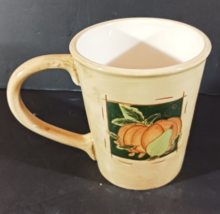 HARVEST PUMPKIN MUG Fall Autumn Coffee Cup 2004 4 1/2&quot; Tall Yellow - $11.69 CAD