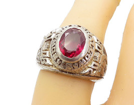 REED 925 Sterling Silver - Pink Topaz Shallow HS 2008 Class Ring Sz 6.5 - RG4322 - £56.88 GBP