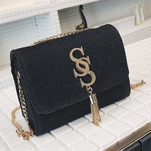 Small Sequin Flap Crossbody Bag Fashion Tassel Chain Ladies Party Handbag Purse  - £33.19 GBP