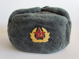 USSR - Russian army soldier winter hat - USHANKA original - 58 size # 0158 - £26.28 GBP