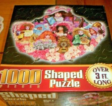 Shaped Jigsaw Puzzle 1000 Pieces Antiques Bears Dolls Roses Art Collage ... - $14.84