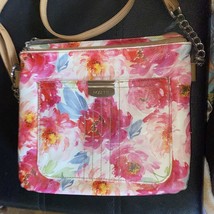 ROSETTI floral crossbody purse faux leather multiple compartments - £19.47 GBP