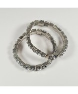 2 Mary Kate And Ashley Rare Y2K Jewelry Stretch Rhinestone Silver Tone B... - £16.24 GBP