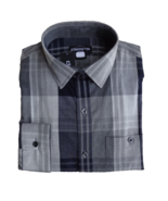 NWT Claiborne Small Slim  Long Sleeve  Cotton  slim fit shirt Gray Plaid - £13.44 GBP