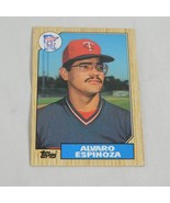 Alvaro Espinoza Rookie 1987 Topps Minnesota Twins Baseball Card #529 Sho... - £1.19 GBP