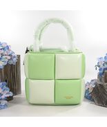 Kate Spade Boxxy Colorblock Puffy Serene Green Leather Satchel Tote Bag ... - $394.52