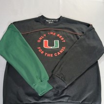 Addidas University Miami Hurricanes Men's Black & Green Pullover Sweater Size M image 12