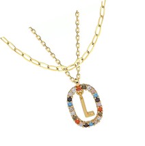 Layering Choker Alphabet Pendant Necklaces Cubic - £46.99 GBP