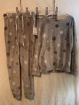 NEW! ShoSho Women’s 2-Piece Plush Pullover Pajama Set PJs M Gray - £9.97 GBP