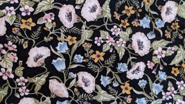 Cotton Fabric Dark Blue Morning Glory Floral Print Quilt Craft Dressmaking 41x82 - £5.48 GBP