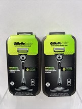 (2) Gillette Labs Razor 1 Handle 2 Blade Refills Travel Case Stand ￼ Exf... - £19.60 GBP