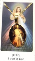 Cristo Misericordioso Medal18k Gold Plated 20” Chain Jesus  Divine Mercy... - £11.67 GBP