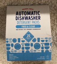 Trader Joe&#39;s Automatic Detergent 20 Single-Use Packs Free &amp; Clear NEW SE... - $12.99