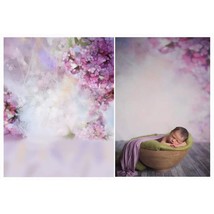 3X5Ft Newborn Baby Portrait Theme Backdrops For Photography Dreamy Purple Flower - £18.09 GBP