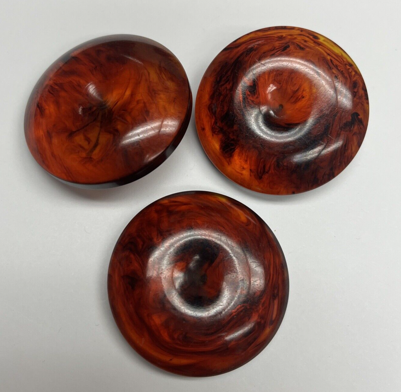 Primary image for Lot 3 VINTAGE BAKELITE  Buttons Rootbeer Brown Translucent 1.5"