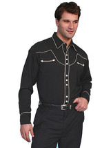 Men&#39;s Western Shirt Rockabilly Country Cowboy Music Embroidered Long Sleeve - £70.18 GBP