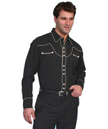 Men's Western Shirt Rockabilly Country Cowboy Music Embroidered Long Sleeve - $87.38