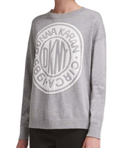 DKNY Womens Logo Sweater Color Storm Grey Size M - $86.11