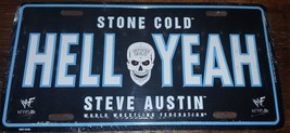 Stone Cold Steve Austin Hell Yeah License Plate WWF WWE 1998 New In Plastic - $37.17