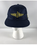 Breitling Snapback Baseball Hat - Blue &amp; Yellow Embroidered Stitching - £39.51 GBP