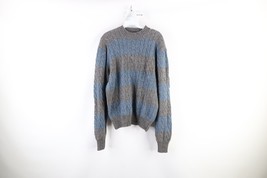 NOS Vintage 90s Streetwear Womens Large Striped Wool Chunky Cable Knit S... - $34.60