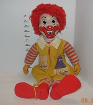 Vintage 1978 Ronald McDonald Plush Cloth Doll Vinyl Head 21” McDonald’s Corp - £57.87 GBP