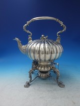 Jones Shreve &amp; Brown Co Sterling Silver Kettle on Stand Melon Shaped (#6008) - £2,219.47 GBP