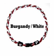 Tornado Twist Boys Baseball Rope Necklace 18&quot; 20&quot; Burgandy Maroon White New - £6.75 GBP