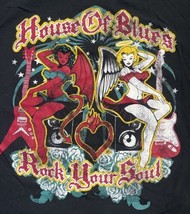 House of Blues Womens Rock Your Soul Angel Devil T-Shirt Large Women&#39;s V... - $16.82