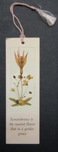 Vintage Dried Flower Bookmark Gift Tag Used 1986 SnapDragon Floral Design Canada - £1.53 GBP