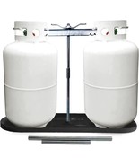 RV Dual Propane Tank Mounting Rack 40Lb,30Lb and 20Ld Tanks for Camper a... - €46,22 EUR