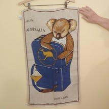 100% Linen Dish Towel Koala Bear W/Kangaroo Made In Australia Steiner 30&quot;Lx17&quot;W - £9.89 GBP