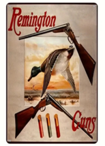 Remington Guns Vintage Novelty 12&quot; x 8&quot; Metal Sign - £7.06 GBP