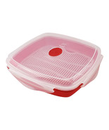Microwave Steamer Grill with Lid Cooks Meats Fish Vegetables in Minutes ... - $13.52 CAD