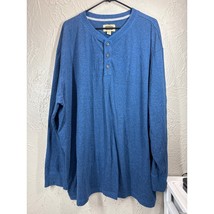 The Foundry Henley Shirt Men&#39;s Blue Long Sleeve Cotton Blend Casual Size... - $465.54 MXN
