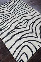 Rug USA Zebra 5&#39;x8&#39; ft White Black Handmade Tufted Soft Wool Area Rugs &amp; Carpet  - £197.01 GBP