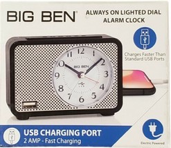 Westclox Big Ben Analog Alarm Clock w/ Fast 2.0 Amp USB Charging Port 75109 New - $17.81