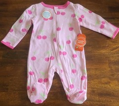 Wonder Nation One Piece Sleeper ~ Pink Cherry Pattern ~ 0/3 Months ~ Zip... - €17,12 EUR