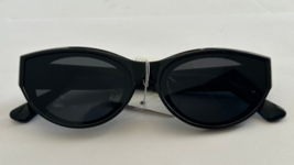 Black Triangle Sunglasses Flat Lens Vintage Retro Plastic Frame Women Mod Goth - £7.43 GBP