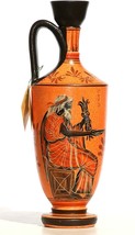 Ancient Greek Ceramic Vase Pot Vessel Lekythos Goddess Athena God Zeus 10.2 Inch - £51.39 GBP