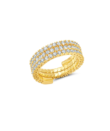 Authentic Crislu Triple Band Adjustable Ring in Yellow Gold-SM - $4,304.07 MXN