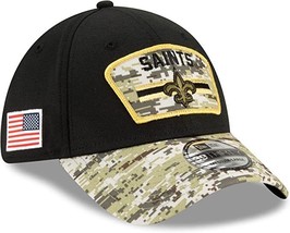 New Orl EAN S Saints New Era 39THIRTY 2021 Salute To Service Hat Flex Fit L/XL - £30.28 GBP