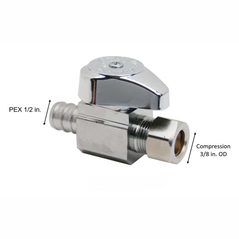 1/2 in. Crimp PEX Barb Inlet x 3/8 in. Compression Outlet Straight Valve - $22.28