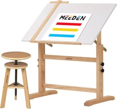 Meeden White Board Drafting Table And Stool Set, Height, Artists Studio - £184.70 GBP