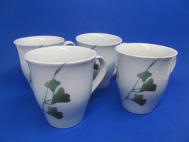 Dansk Whisperwoods Ginko Branch Set Of Four 4&quot; Coffee Cups Mugs VGUC - £30.66 GBP